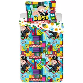 Комплект постельного белья Monopoly Boss из 2 предметов 135х200 80х80 см 100% хлопок BrandMac