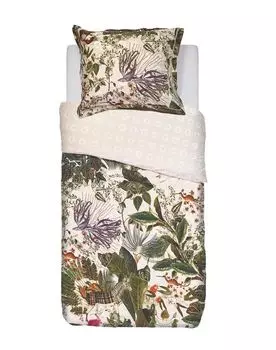 Комплект постельного белья MOOOI из хлопка Menagerie цвет Слоновая кость размер 135 х 200 см + 1 х 80 х 80 см