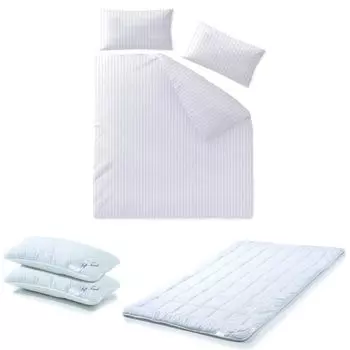 Комплект постельного белья Nele 200х200 + 2х 40х80 белый с мягким на ощупь одеялом и 2х подушками aqua-textil