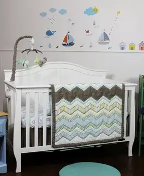 Комплект постельного белья Nurture Cocoa Chevron из 3 предметов 3 Stories Trading, коричневый