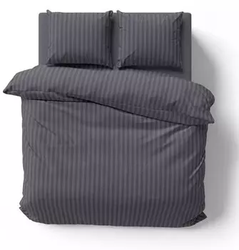 Комплект постельного белья One-Home 200x200 cm Damast anthrazit, 200x5x200 см, антрацитовый