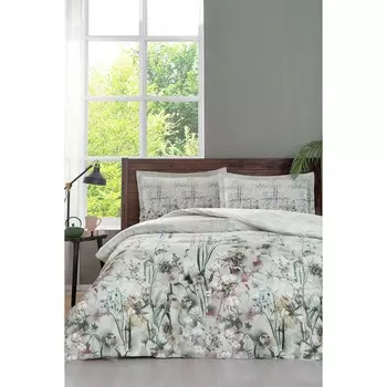 Комплект постельного белья Ozdilek Nev.tk Rf Ck Бежевая льняная простыня на подкладке