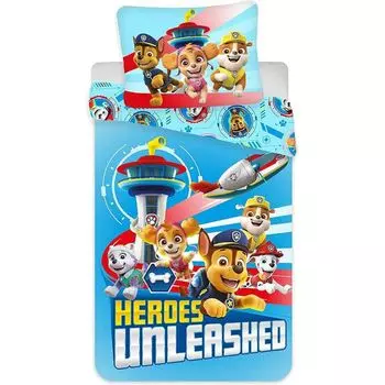 Комплект постельного белья Paw Patrol Heroes из 2 предметов 135х200 80х80 см 100% хлопок
