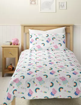 Комплект постельного белья Peppa Pig из чистого хлопка Marks & Spencer, мульти