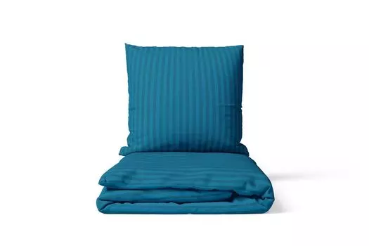Комплект постельного белья премиум-класса из дамасской ткани, 2 предмета 135х200+80х80 см на молнии YKK бирюзовый Mskaan