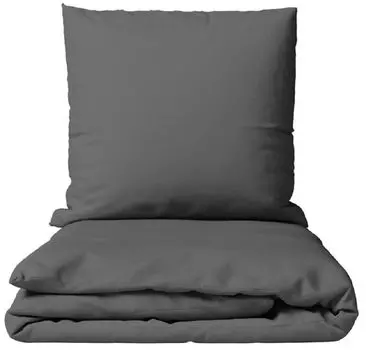 Комплект постельного белья Renforce 155х220 см 80х80 см серый однотонный 100% хлопок на молнии leonado vicenti