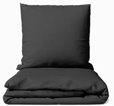 Комплект постельного белья Renforce 155х220 см 80х80 см антрацит однотонный 100% хлопок на молнии leonado vicenti