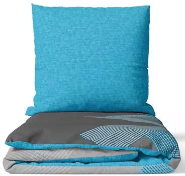 Комплект постельного белья Renforce хлопок 200х200 см серый антрацит бирюзовый геометрический дизайн на молнии leonado vicenti