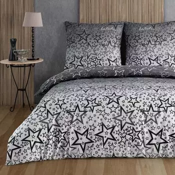 Комплект постельного белья Renforce из 4 предметов 135 х 200 см, хлопковый пододеяльник на молнии, наволочка 80 х 80 см Buymax, синий