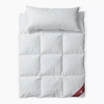 Комплект постельного белья RIBECO Johnna, серебристо-белая утка, 80% пух, 20% перо, 155х220 см, нормальный белый