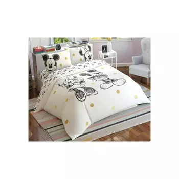 Комплект постельного белья с блестками Tac Disney «Минни и Микки»