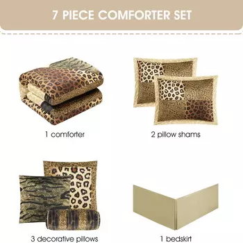 Комплект постельного белья с леопардовым принтом Lanco Aris, 7 предметов