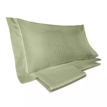 Комплект постельного белья с пододеяльником из 60 полосатого атласа из чистого хлопка - рубиновый Lisola, руппия, двуспальный