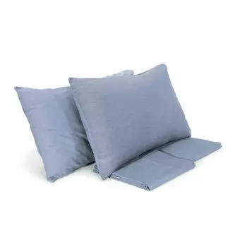 Комплект постельного белья с пододеяльником из хлопка и льна StoneWashed без глажки - Loire Lisola Stone, регулус, полуторный