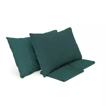 Комплект постельного белья с пододеяльником из хлопка и льна StoneWashed без глажки - Loire Lisola Stone, изумруд, двуспальный