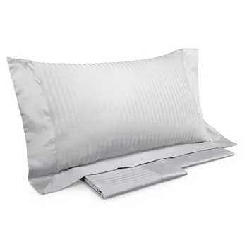 Комплект постельного белья с пододеяльником из атласа в полоску из чистого хлопка - Топаз Lisola, лед, односпальный