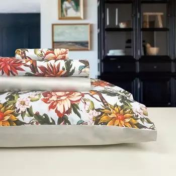 Комплект постельного белья с пододеяльником из хлопкового атласа - Черника Lisola