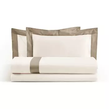 Комплект постельного белья с пододеяльником из чистого хлопка с атласной каймой - бриллиант Lisola, призма, полуторный