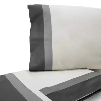 Комплект постельного белья с пододеяльником из чистого хлопка и атласной воланной ткани - Испания Lisola, свинец, двуспальный