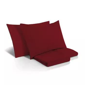 Комплект постельного белья с пододеяльником из чистого хлопка, без глажки - Senna Lisola Stone, вишня, односпальный