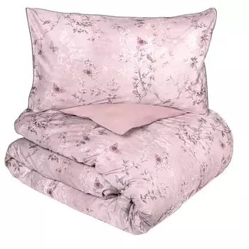 Комплект постельного белья с пододеяльником из хлопкового атласа - пигменты Fazzini, роза