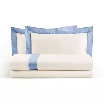 Комплект постельного белья с пододеяльником из чистого хлопка с атласной каймой - бриллиант Lisola, лавина, односпальный