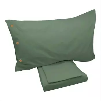 Комплект постельного белья с пододеяльником из хлопка и ткани StoneWashed без глажки - Daniel Lisola, шалфей, полуторный