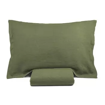 Комплект постельного белья с пододеяльником из чистого льна, без глажки - Роскошь Lisola Stone, лес, полуторный