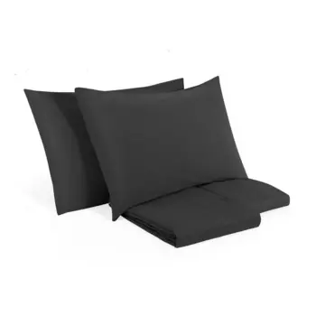 Комплект постельного белья с пододеяльником из чистого хлопка, без глажки - Senna Lisola Stone, черный, двуспальный