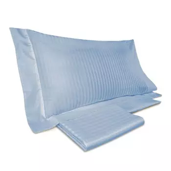 Комплект постельного белья с пододеяльником из 60 полосатого атласа из чистого хлопка - рубиновый Lisola, лавина, полуторный