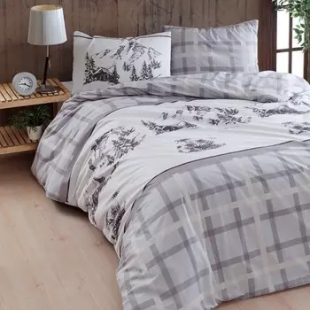 Комплект постельного белья с пододеяльником из чистого хлопка с принтом - Montreux Daunex, горлинка, односпальный