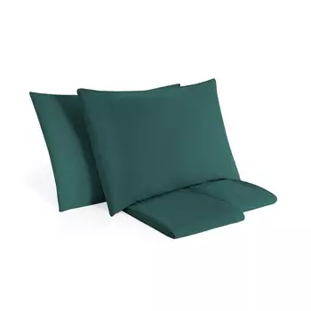 Комплект постельного белья с пододеяльником из чистого хлопка, без глажки - Senna Lisola Stone, изумруд, двуспальный