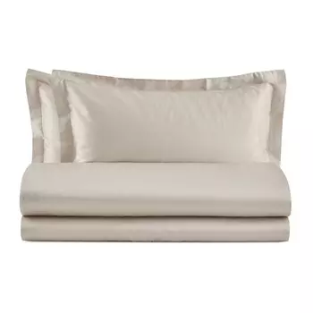 Комплект постельного белья с пододеяльником из 100% хлопка и атласа - Афины Lisola, доломит