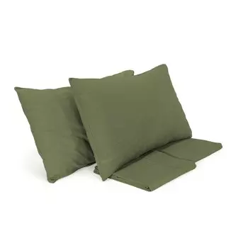 Комплект постельного белья с пододеяльником из хлопка и льна StoneWashed без глажки - Loire Lisola Stone, лес, односпальный