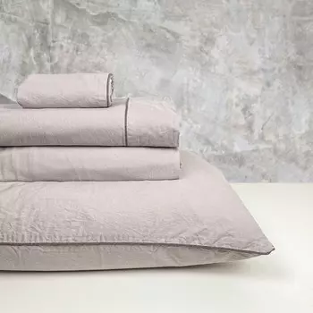 Комплект постельного белья с пододеяльником из хлопкового перкаля с эффектом потертости - Volterra Lisola, крит