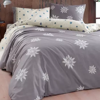 Комплект постельного белья с пододеяльником из чистого хлопка с принтом - Braies Daunex, горлинка, двуспальный