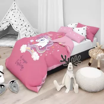 Комплект постельного белья с пододеяльником из чистого хлопка с рисунком - Fancy Daunex, роза, Lettino