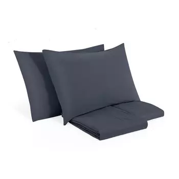 Комплект постельного белья с пододеяльником из чистого хлопка, без глажки - Senna Lisola Stone, деним, полуторный