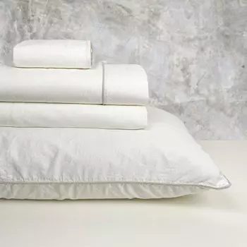 Комплект постельного белья с пододеяльником из хлопкового перкаля с эффектом потертости - Volterra Lisola, крем