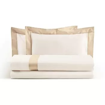 Комплект постельного белья с пододеяльником из чистого хлопка с атласной каймой - бриллиант Lisola, пляж, односпальный