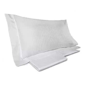 Комплект постельного белья с простынью из 60 полосатого атласа из чистого хлопка - рубиновый Lisola, Francese