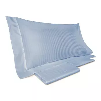 Комплект постельного белья с простынью из 60 полосатого атласа из чистого хлопка - рубиновый Lisola, лавина, двуспальный