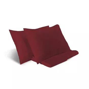 Комплект постельного белья с простынью из хлопка и льна StoneWashed без глажки - Loire Lisola Stone, вишня, односпальный