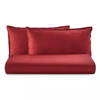 Комплект постельного белья с простынью из хлопкового перкаля 200TC однотонного цвета - Милан Lisola Basic, валенсия, односпальный