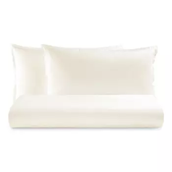 Комплект постельного белья с простынью из хлопкового перкаля 200TC однотонного цвета - Милан Lisola Basic, слоновая кость, полуторный