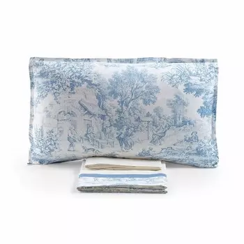 Комплект постельного белья с простынью из хлопкового перкаля с принтом - Jouy Lisola