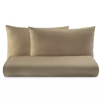 Комплект постельного белья с простынью из чистого хлопка однотонного цвета - Tortona Lisola Basic, призма, двуспальный