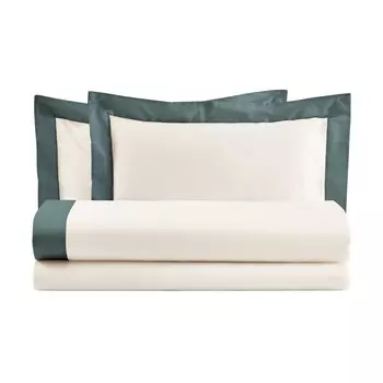 Комплект постельного белья с простынью с атласной каймой - Бриллиант Lisola, районг, двуспальный