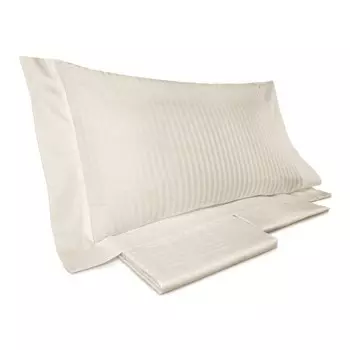 Комплект постельного белья с простынью из 60 полосатого атласа из чистого хлопка - рубиновый Lisola, Francese