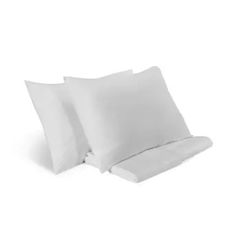 Комплект постельного белья с простынью из хлопка и льна StoneWashed без глажки - Loire Lisola Stone, устрица, двуспальный